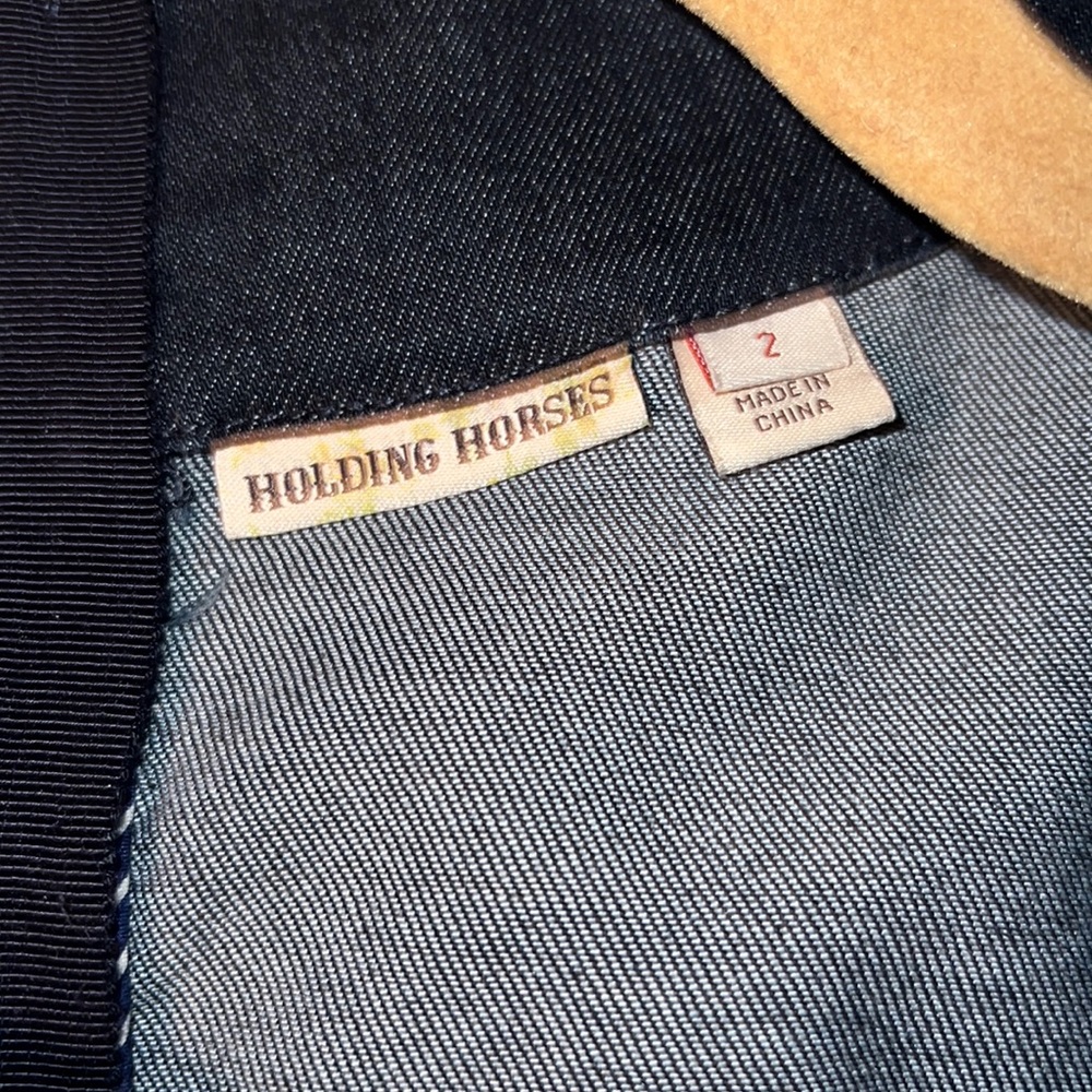ANTHROPOLOGIE HOLDING HORSES CLARA TIE KNOT DENIM DRESS - Picture 10 of 12